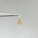 Dije Flor 0.35gr / 1.5cm / Circon Blanco Oro Amarillo &