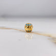 Bolas Victoriana 0.8gr / 1cm / Diamantada Circones Azul 6mm Oro Amarillo &