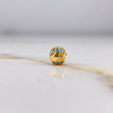 Bolas Victoriana 0.8gr / 1cm / Diamantada Circones Azul 6mm Oro Amarillo &