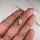 Dije Placa 1.3gr / 1.5cm / Curva Circones Blancos Oro Amarillo &