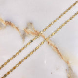 Cadena Flor Espejo  3.6gr / 60cm / 2.65mm Diamantada Dos Oros Amarillo Blanco +3 &