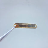 Herraje Placa Rectangular  0.6gr / 2.5cm / Lisa Lineas Oro Amarillo &