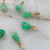 Dije Morralla Esmeralda Grande Oro Amarillo 18K (Joya) ©