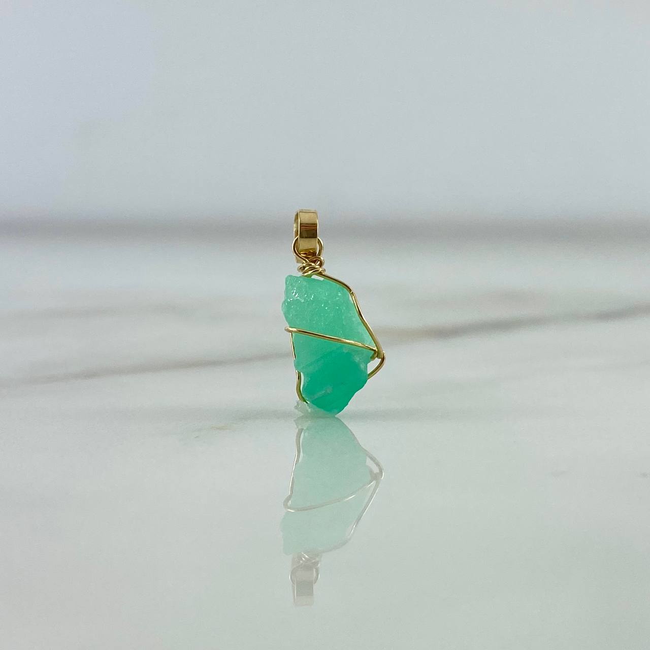 Dije Morralla Esmeralda Grande Oro Amarillo 18K (Joya) ©