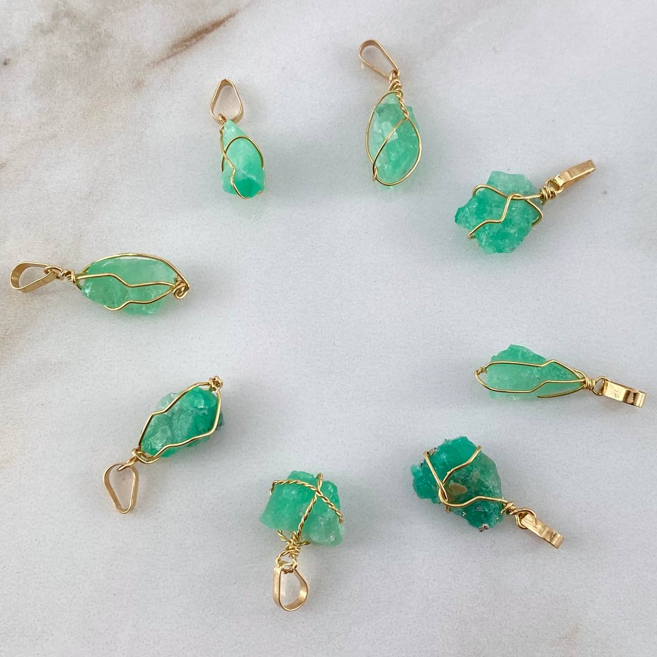 Dije Morralla Esmeralda Grande Oro Amarillo 18K (Joya) ©