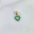 Dije Silueta Corazon 1.5gr / 2.1cm / Esmeraldas 48pts Oro Amarillo (Joya) *