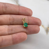 Dije Cuadro 1.1gr / 1.2cm / Esmeralda 65pts Oro Amarillo (Joya)