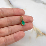 Dije Pera 1.1gr / 1.5cm / Esmeralda 65pts Oro Amarillo (Joya) $