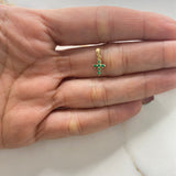 Dije Cruz  0.5gr / 1.5cm / Mini 20pts Esmeralda Oro Amarillo (Joya) $