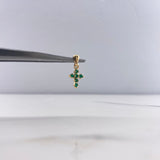 Dije Cruz  0.5gr / 1.5cm / Mini 20pts Esmeralda Oro Amarillo (Joya) $