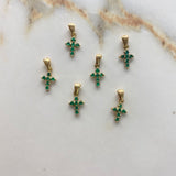 Dije Cruz  0.5gr / 1.5cm / Mini 20pts Esmeralda Oro Amarillo (Joya) $