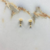 Topos Bisel 0.4gr / Circon Negro Oro Amarillo &
