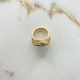 Anillo Sello Brujula 9.35gr / 10 / Circones Blancos Tres Oros &
