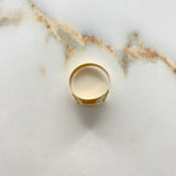 Anillo Sello 4.55gr / T11 1/4 / Punteado Tres Oros &
