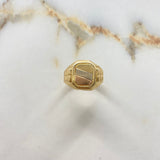 Anillo Sello 4.55gr / T11 1/4 / Punteado Tres Oros &