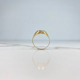 Anillo Sello 4.45gr / T9 / Ovalo Rayas Tres Oros &