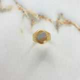 Anillo Sello 4.45gr / T9 / Ovalo Rayas Tres Oros &