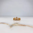 Anillo Corona 2.55gr / T7 1/2 / Circones Blancos Oro Amarillo &