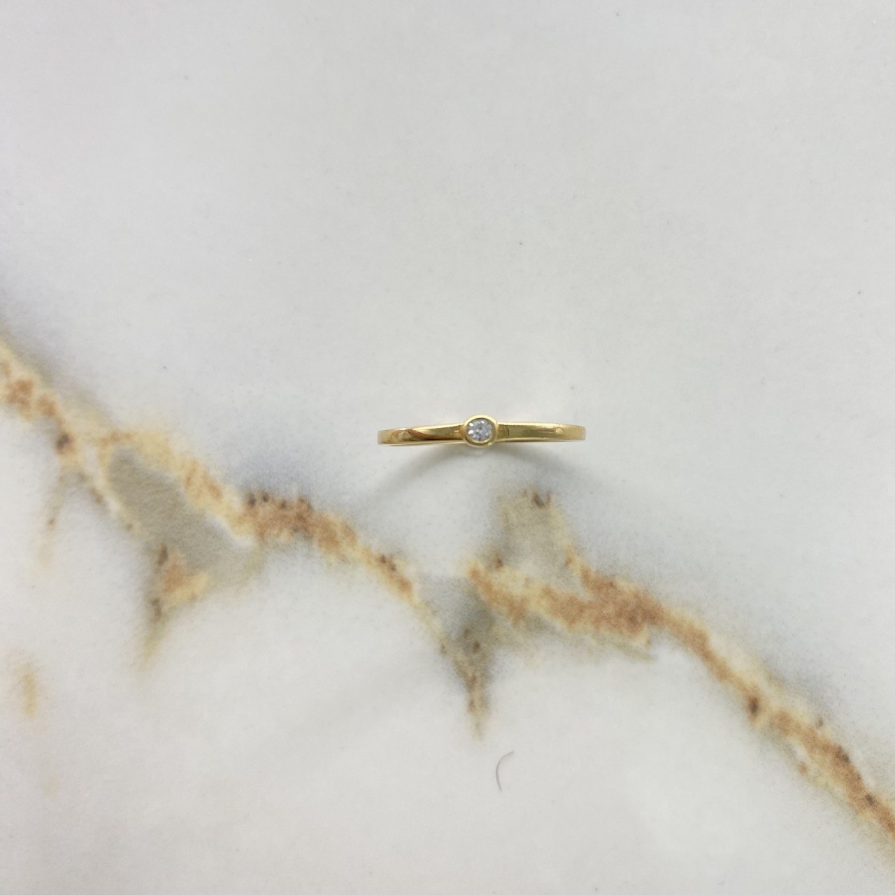 Anillo Solitario 1.15gr / T5 3/4 / Circon Blanco Oro Amarillo &