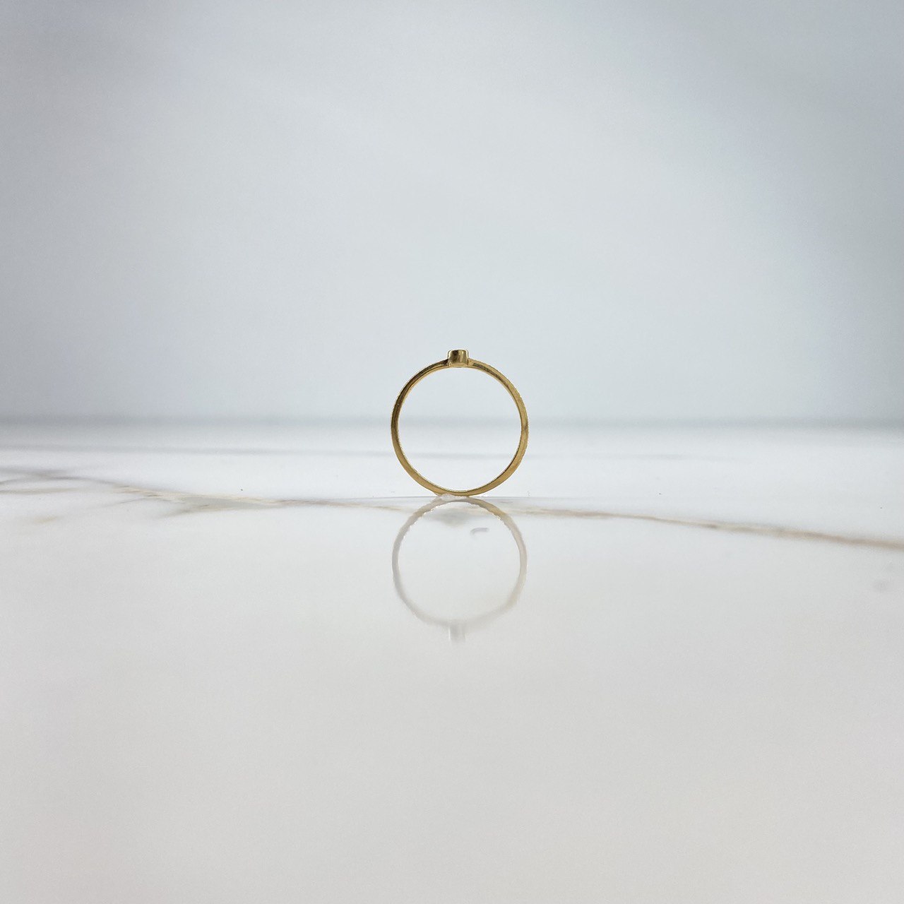 Anillo Solitario 1.15gr / T5 3/4 / Circon Blanco Oro Amarillo &