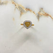 Anillo 15s Corazon 4.35gr / T7 3/4 / Circones Blancos Dos Oros Amarillo Blanco &