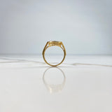 Anillo 15s Corazon 4.35gr / T7 3/4 / Circones Blancos Dos Oros Amarillo Blanco &