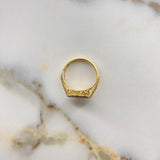 Anillo 15s Corazon 4.35gr / T7 3/4 / Circones Blancos Dos Oros Amarillo Blanco &