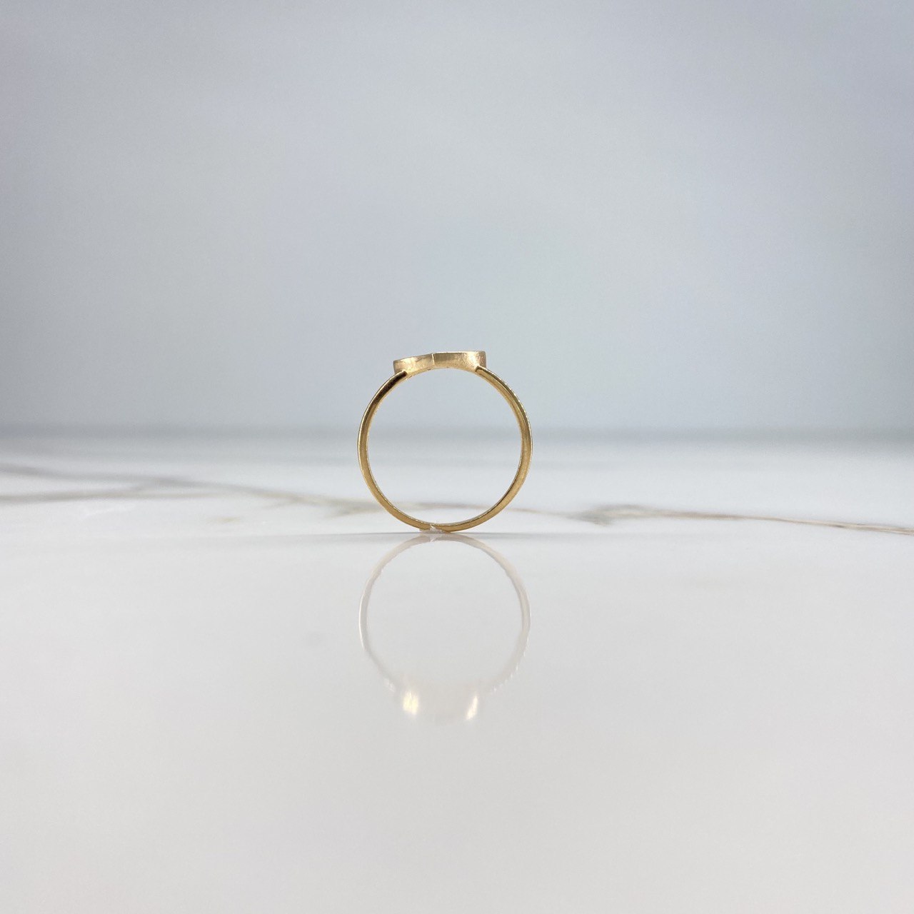 Anillo Corazon 1.8gr / T6 / Circones Blancos Oro Rosa &