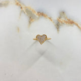 Anillo Corazon 1.8gr / T6 / Circones Blancos Oro Rosa &