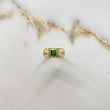 Anillo Solitario Lineas 1.6gr / T6 1/2 / Circon Verde Oro Amarillo &