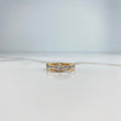 Anillo Tres Lineas 2.2gr / T6 1/2 / Circones Blancos Dos Oros Amarillo Blanco &