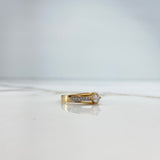 Anillo Tres Lineas 2.2gr / T6 1/2 / Circones Blancos Dos Oros Amarillo Blanco &