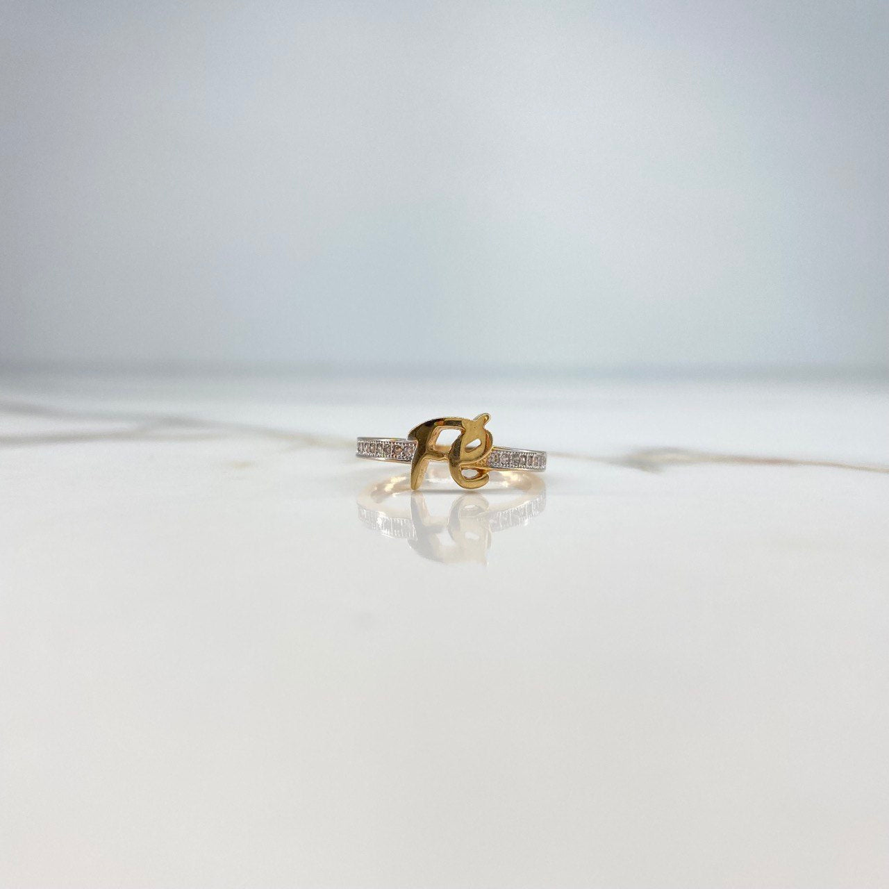 Anillo Fe 2.25gr / T6 / Circones Blancos Dos Oros Amarillo Blanco &