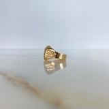 Anillo Sello Trinity 4.05gr / 9 1/2 / Relieve Circon Blanco Oro Amarillo &