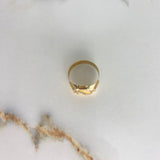 Anillo Sello Trinity 4.05gr / 9 1/2 / Relieve Circon Blanco Oro Amarillo &