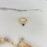 Anillo Solitario 2.1gr / T6 / Circones Blancos Azul Oro Amarillo &