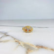 Anillo Buho  4.95gr / T10 1/2 / Circones Naranjados Dos Oros Amarillo Blanco &