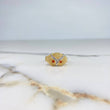 Anillo Búho 4.8gr / T9 1/2 / Circones Naranjas Dos Oros Amarillo Blanco $