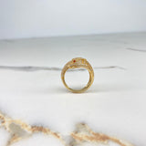 Anillo Pantera  8gr / T10 / Circones Blancos Naranjados  Oro Amarillo &