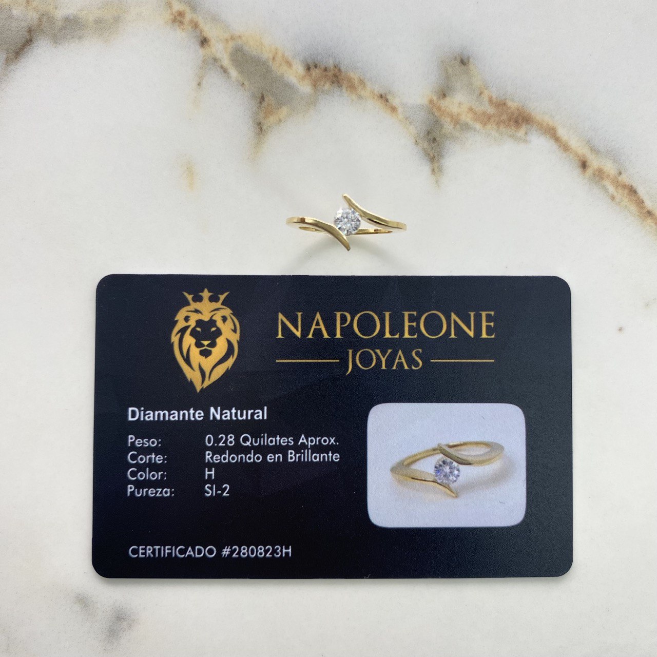 Anillo Linea Invertida 2.53gr / T5 / Diamante 28pts Oro Amarillo (Joya) $