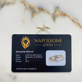 Anillo Linea Invertida 2.53gr / T5 / Diamante 28pts Oro Amarillo (Joya) $