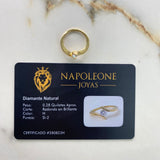 Anillo Linea Invertida 2.53gr / T5 / Diamante 28pts Oro Amarillo (Joya) $