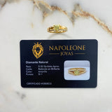 Anillo Dos Lineas 5.05gr / T5 3/4 / Diamante Amarillo 50pts Oro Amarillo (Joya) &