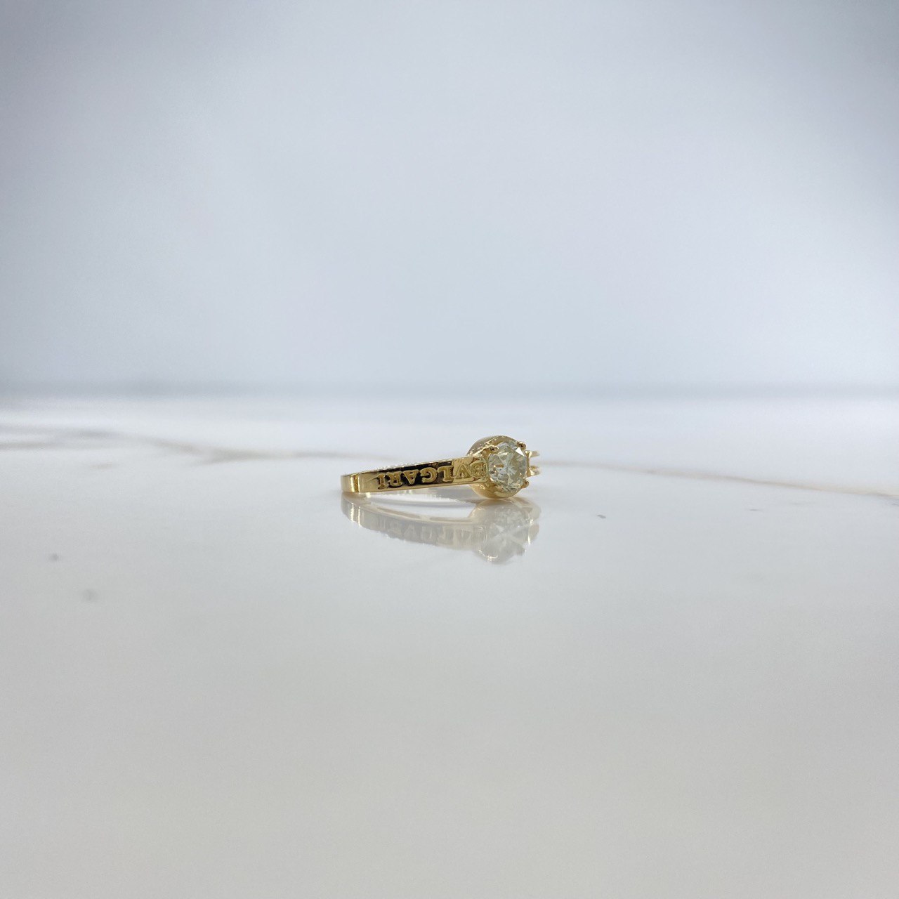 Anillo BV 3.68gr / T6 1/2 / Diamante 60pts Oro Amarillo (Joya Oferta) &