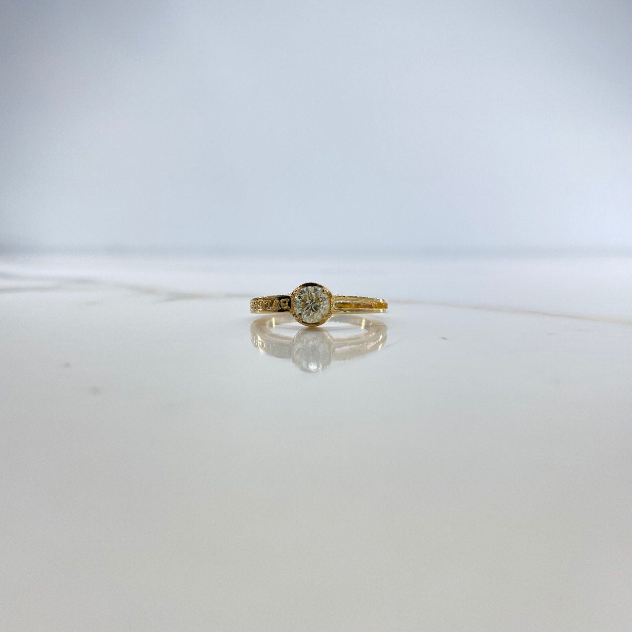 Anillo BV 3.68gr / T6 1/2 / Diamante 60pts Oro Amarillo (Joya Oferta) &