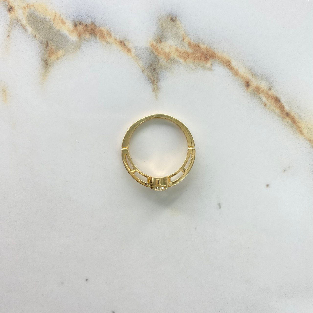 Anillo BV 3.68gr / T6 1/2 / Diamante 60pts Oro Amarillo (Joya Oferta) &