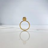 Anillo Solitario Flor 3.46gr / T5 1/4 / Diamante 30pts Oro Amarillo (Joya) &