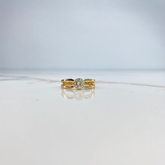 Anillo Solitario Dos Lineas 5.28gr / T6 / Diamante 50pts Oro Amarillo (Joya) &