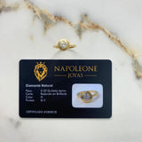 Anillo Solitario Halo 4.18gr / T5 / Diamante 50pts Oro Amarillo (Joya) &