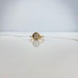 Anillo Solitario Halo 4.18gr / T5 / Diamante 50pts Oro Amarillo (Joya) &